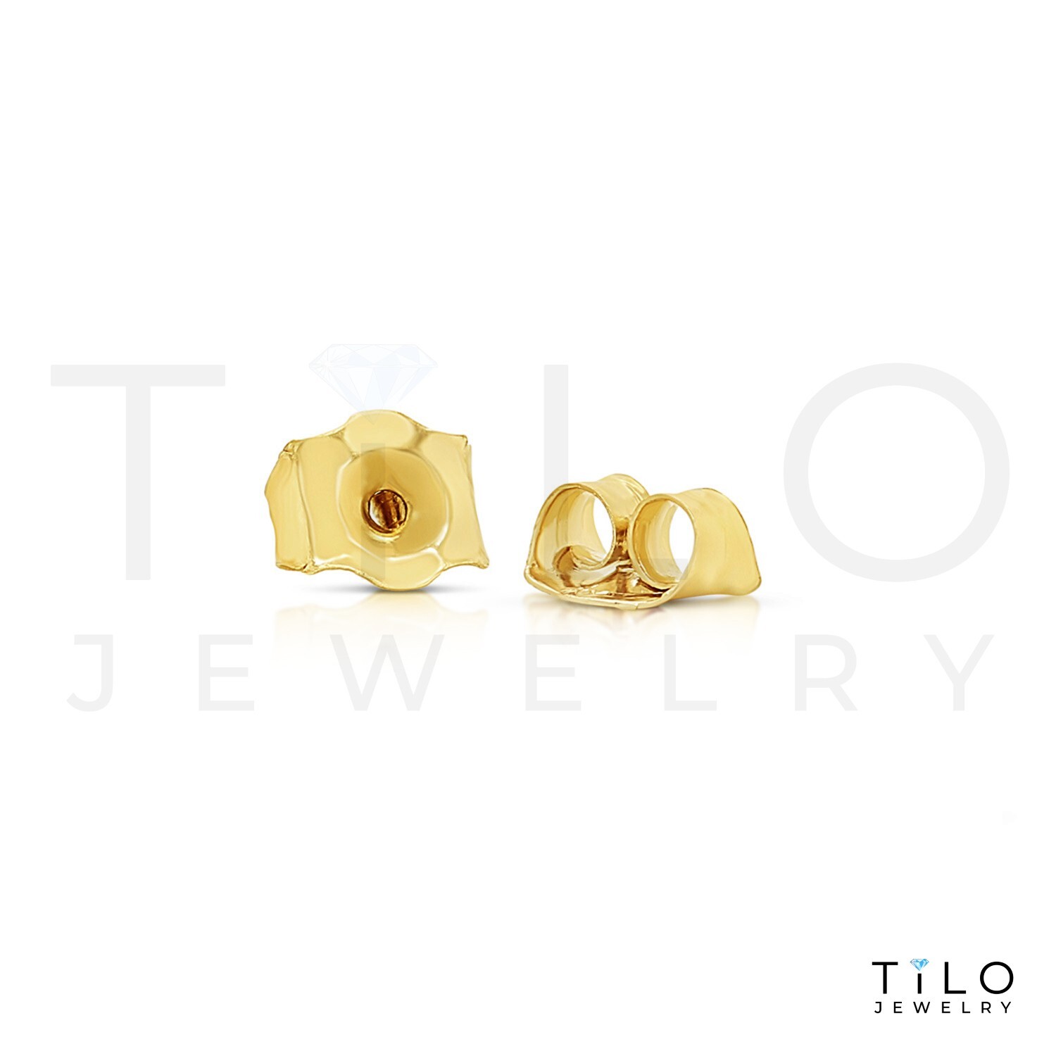 14K Real Solid Yellow Gold Dainty Pave XO CZ Sleeper Stud Earrings Push-back
