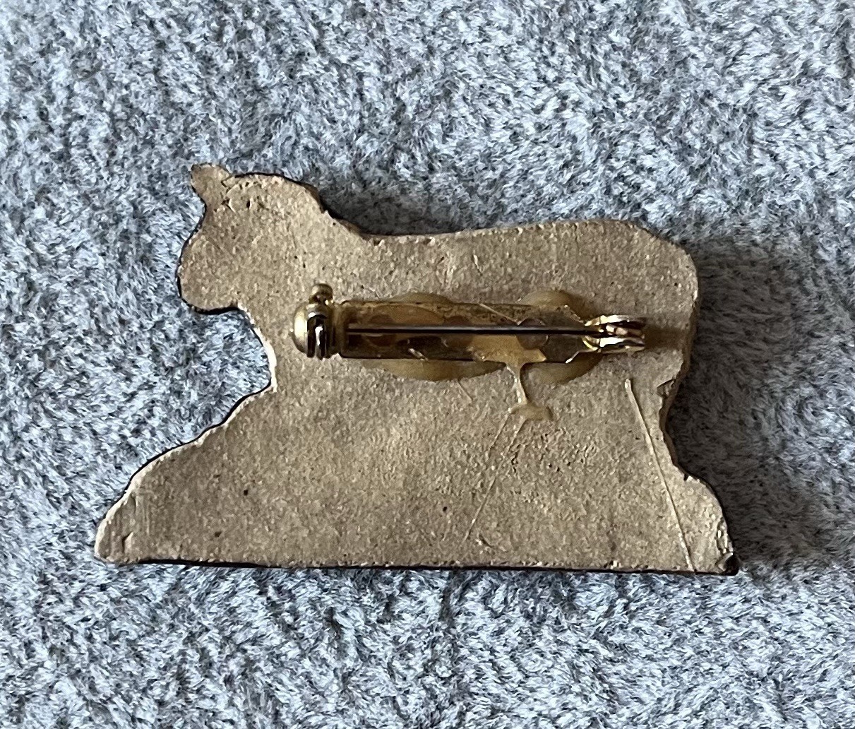 Ceramic Sheep Brooch, Hand Finished Vintage Style, Very Good Condition