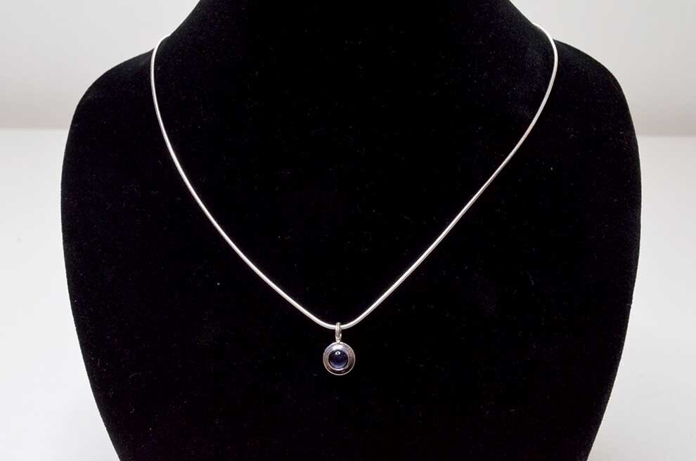 New Baroni Designs Pendant Necklace – .925 Sterling Silver w/Amethyst Stone 18″