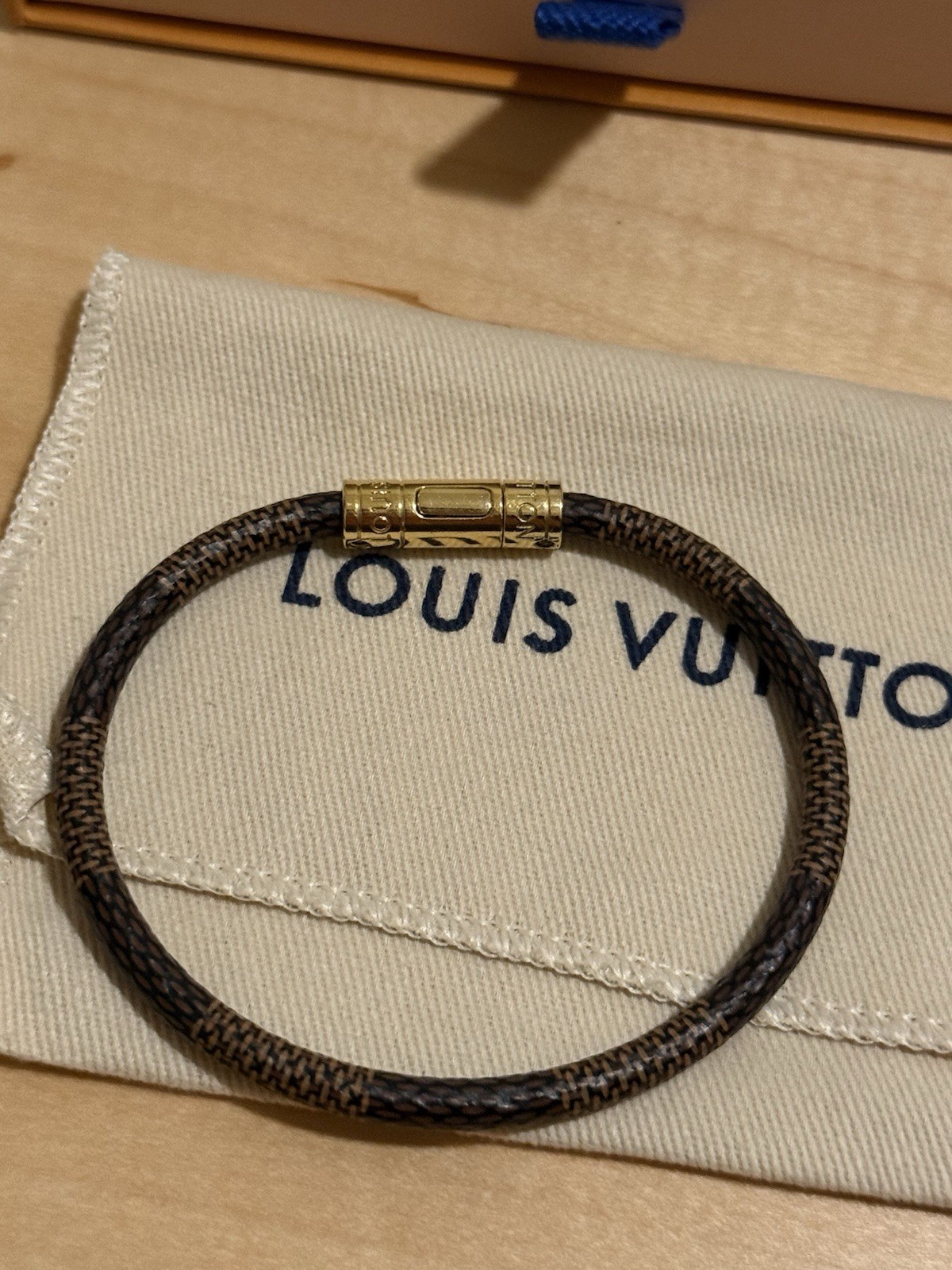 Louis Vuitton Damier Ebene Keep It Bracelet Size 21 Cm Very Good Preowned LV
