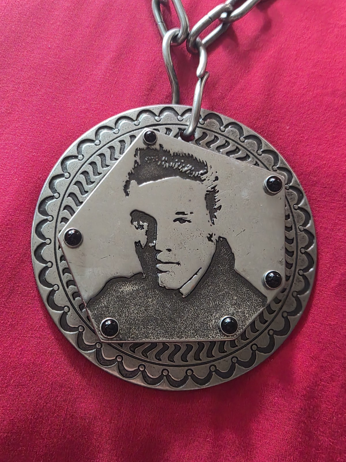 Coach Oversized Elvis Pendant Necklace