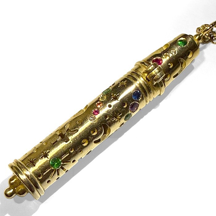 PARI 18K Gold Colorful Locket of Sa Necklace Ruby Sapphire Diamond 14K Chain