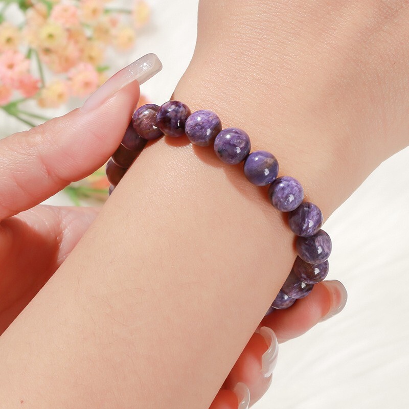 Genuine Charoite Crystal Balance Round 8MM Bead Healing Protection Bracelet Gift