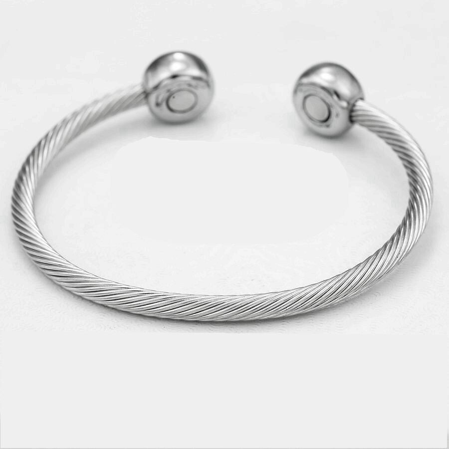 Men’s Stainless-Steel 7″ Adjustable Magnetic,Cuff Cable.Bracelet Unisex*Box