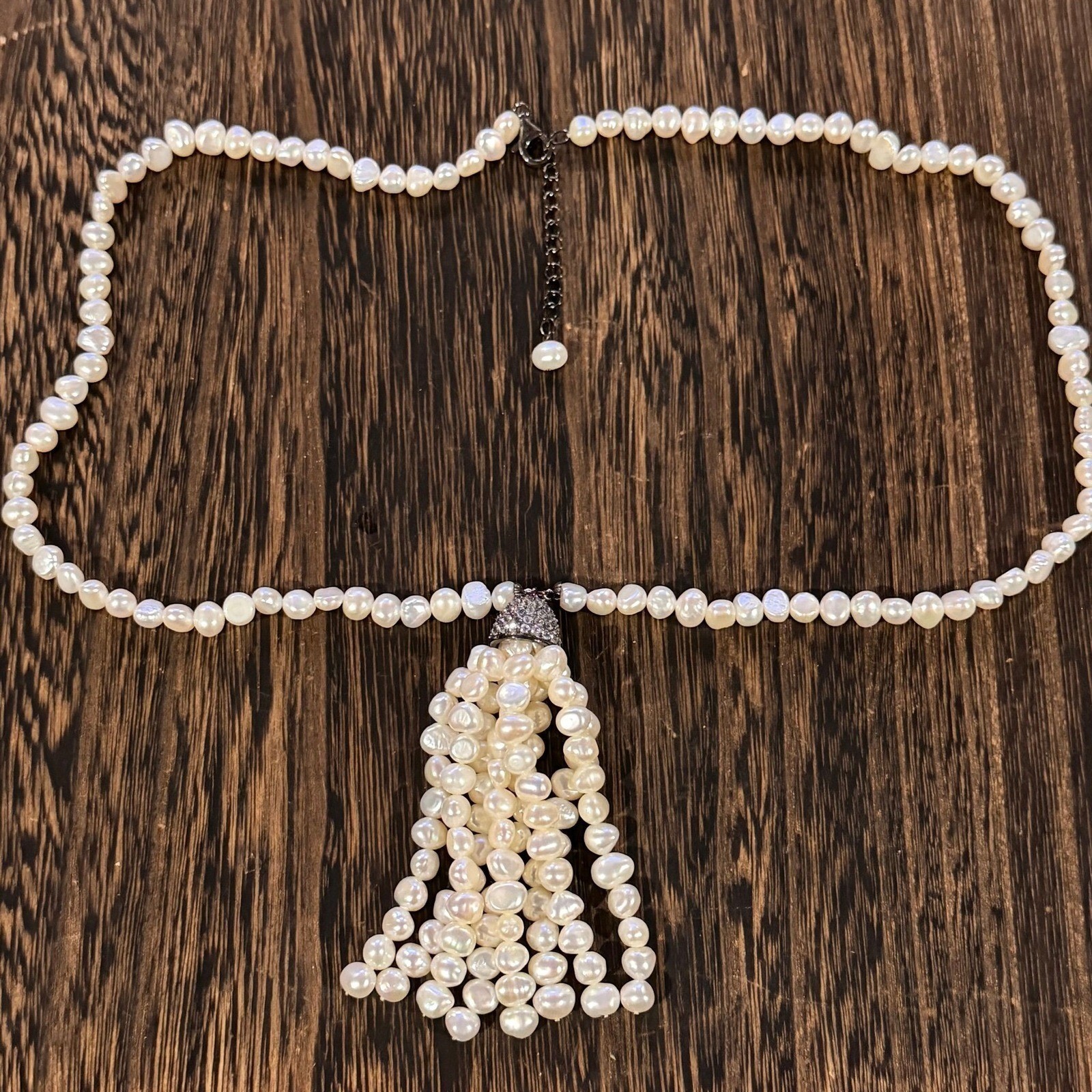 Unbranded Freshwater Pearl Necklace Womens OS White Tassel Pendant Elegant