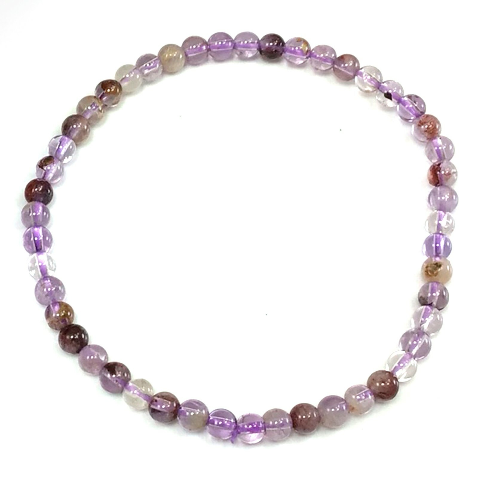 Handmade Gemstone Natural Super Seven Crystal Beaded Bracelet 7.5″ 4 6 8 10 12mm