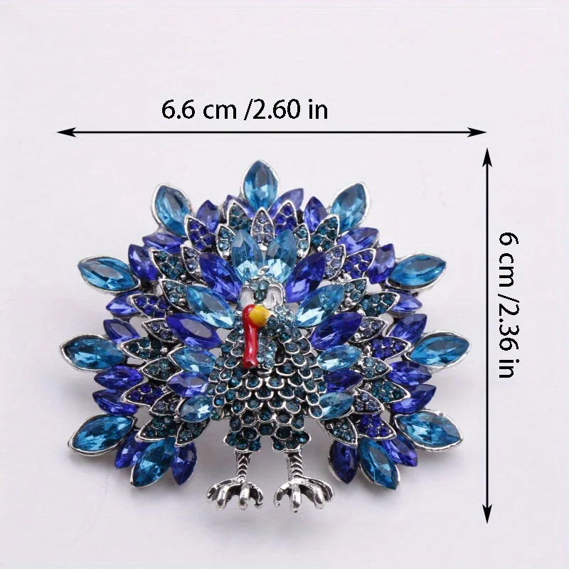 Thanksgiving Sparkling Rhinestone Turkey Brooch Gift for Men Women Animal Pin