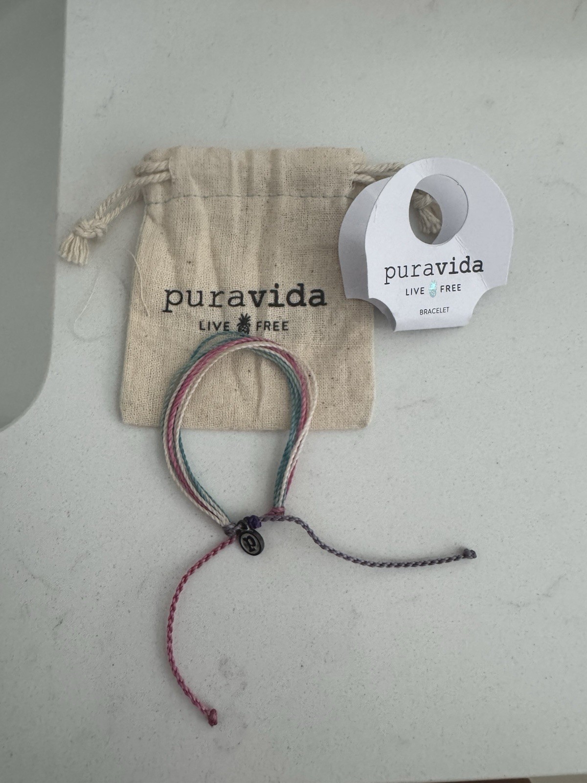 Pura Vida Solid Original Bracelet (Pink, White, Light Blue, Medium Blue)