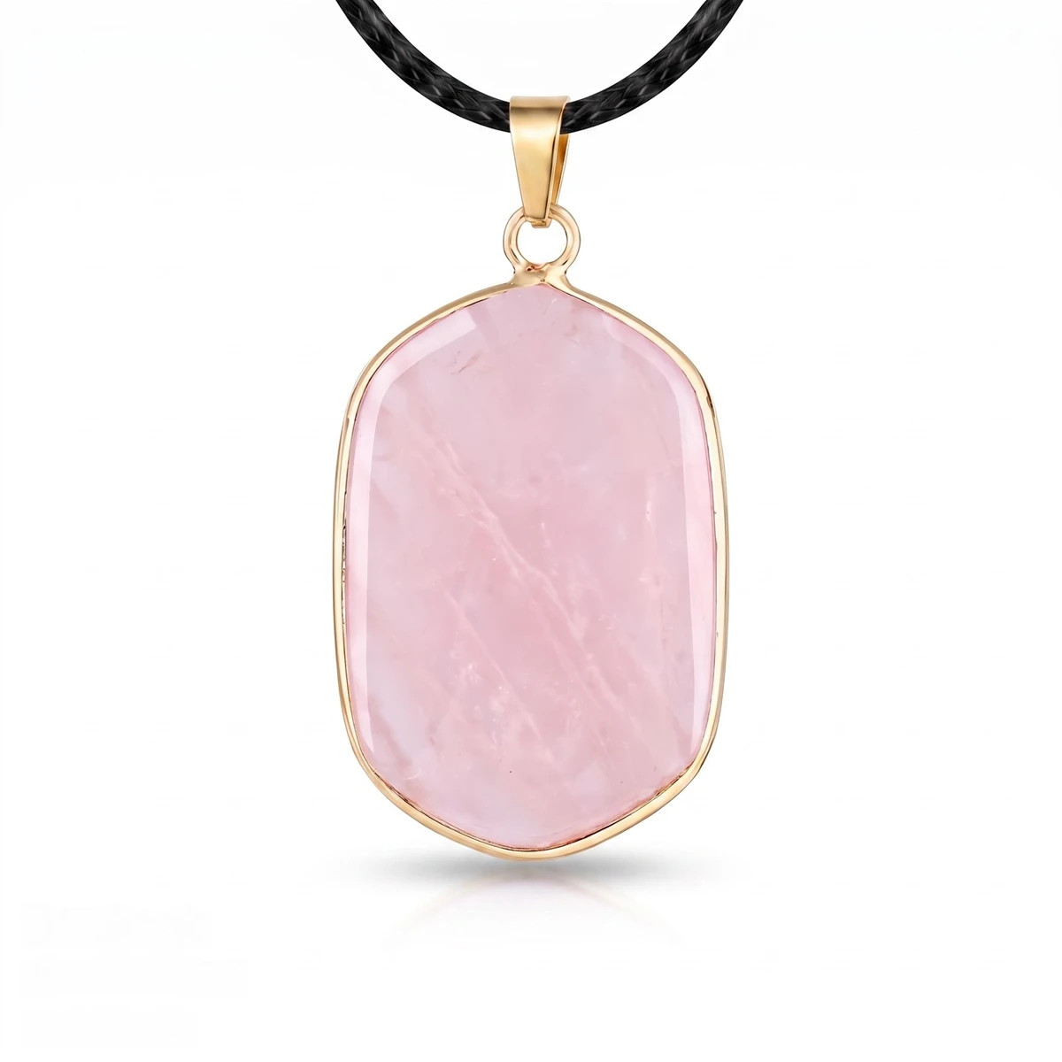 6PCS Healing Chakra Gemstone Pendant Necklace Black Cord Gold Charms Choker