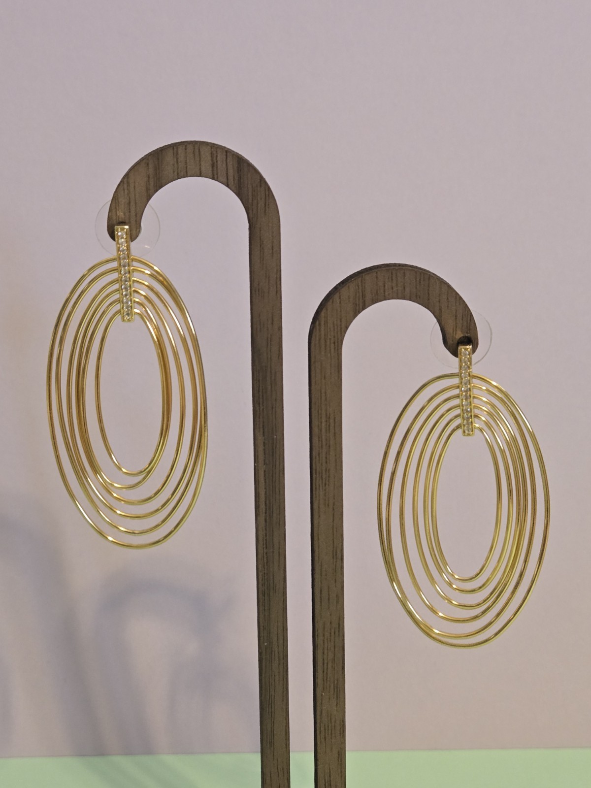 NWOT Paj Bellezza Gold Statement Earrings