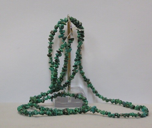 35″ Greenish-Blue Turquoise Mini-Chip Strand, Nylon String, .7 Ounces