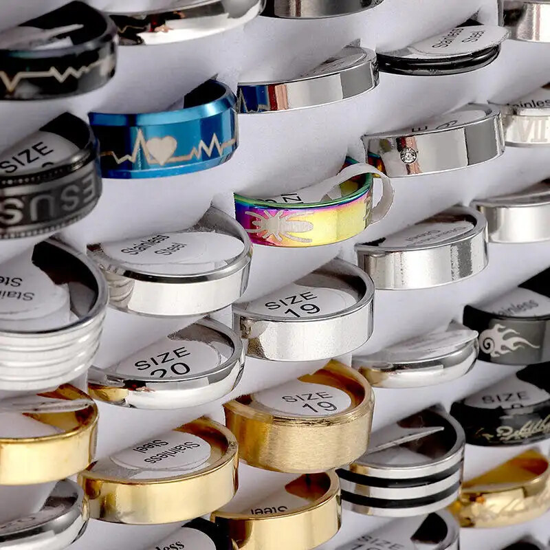 100X MIX LOT Stainless Steel rings Wholesale Men Women Gift Fashion Jewelry lot