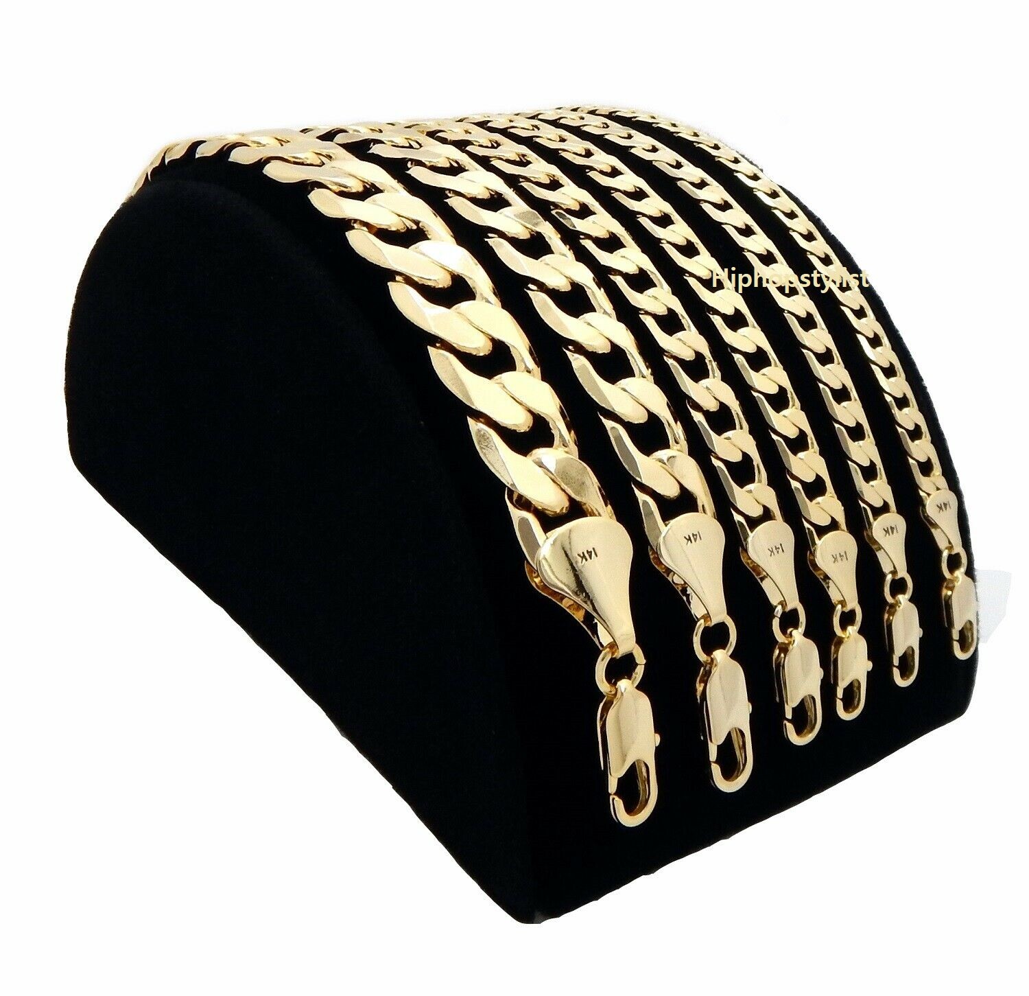Men’s 14k Italian Cuban link Chain Necklace 3.5mm to 12mm Gold Plated