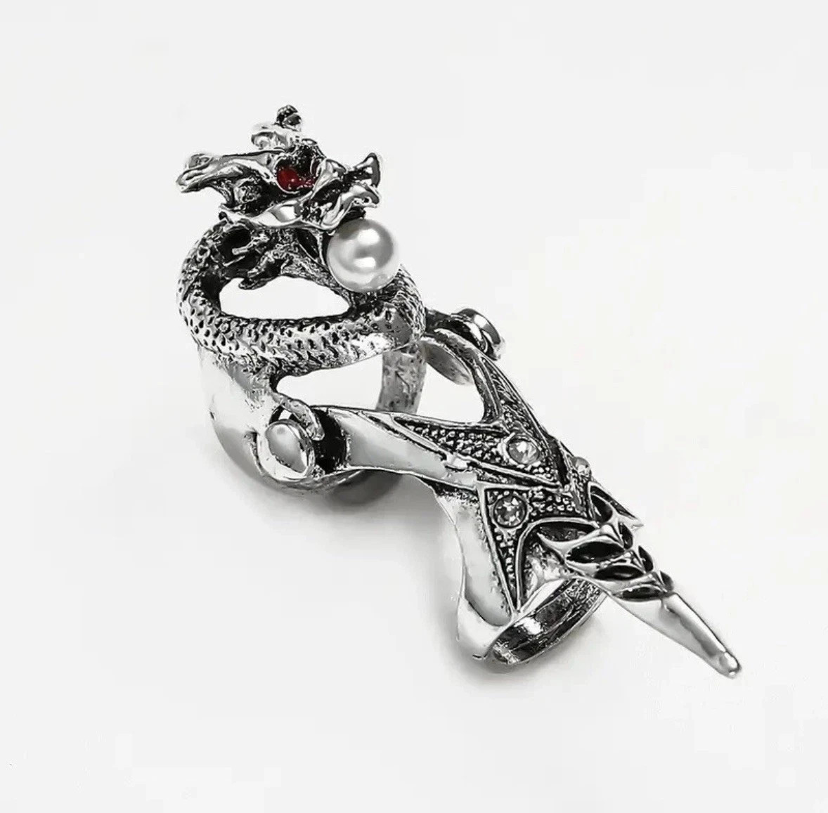Boho 925 Sterling Silver Charms Unique New Fashion Jewelry Dragon Ring Size 7.5