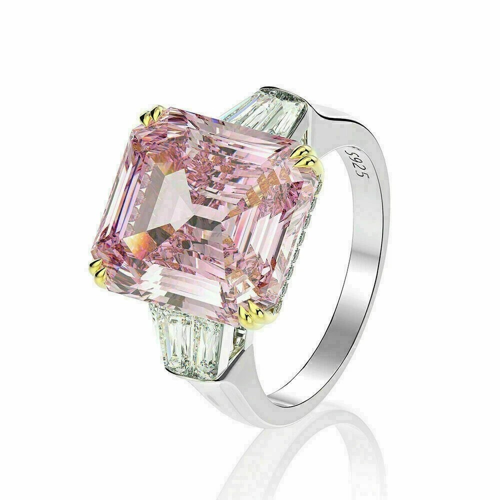 5.00 Ct Natural Sapphire & Diamond Engagement Ring 14K Solid White Gold