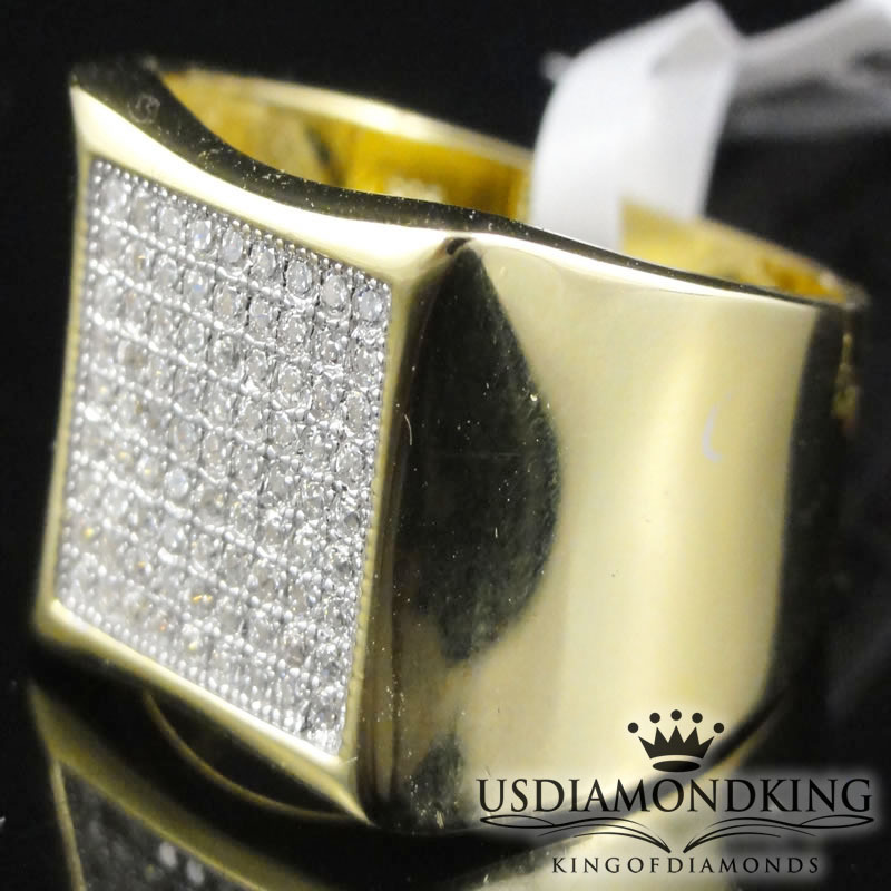 Men’s New 925 Sterling Silver 10k Yellow Gold Finish Designer Pinky Ring Sz 8~12