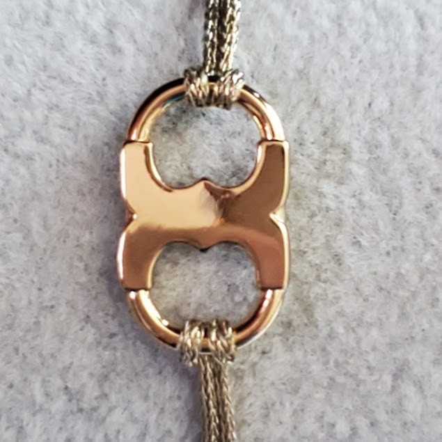 Tory Burch Foundation Embrace Ambition Silk Cord Adjustable Bracelet Gold Tone