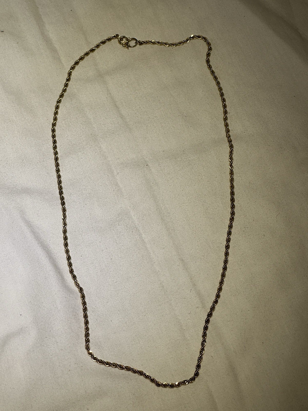 925 Sterling Silver Gold Tone Rope Chain Necklace 20” Twist Chain Unisex