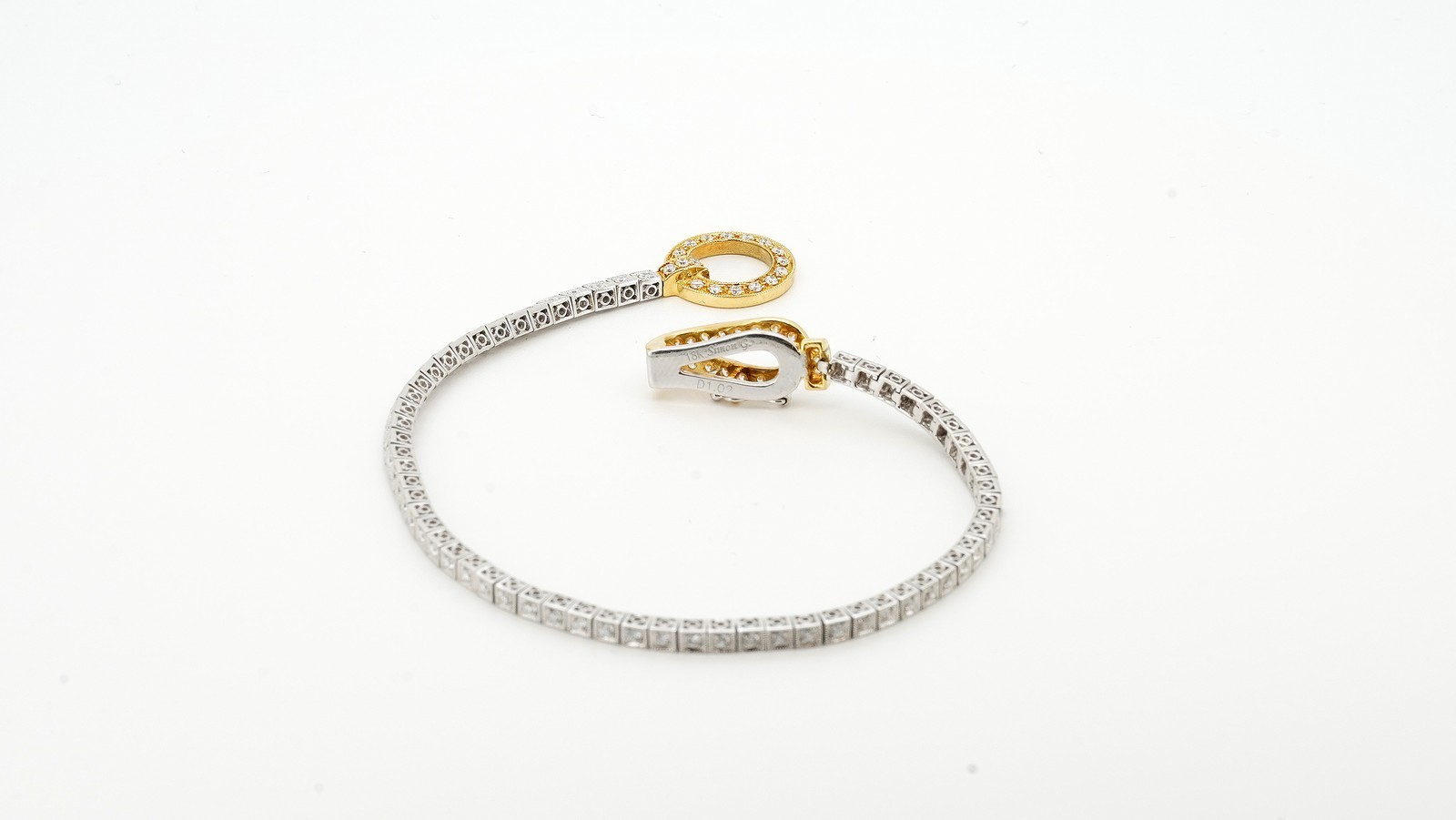 Simon G. 18K White Gold Diamond Tennis Bracelet 1.02 CT F/G VS/SI