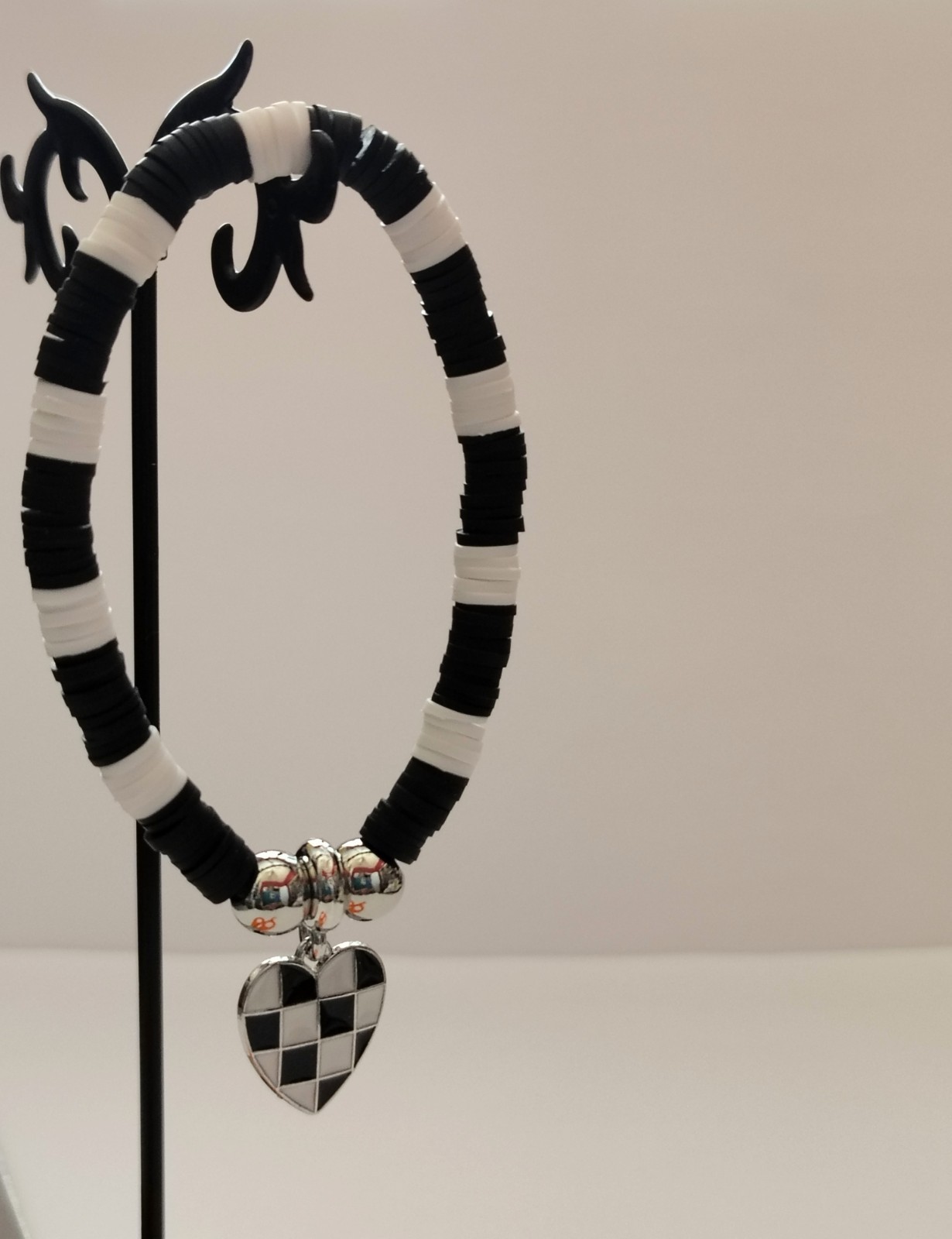 Black and White Checkered Flag Bracelet,Car Racing Bracelet, Checkered Flag
