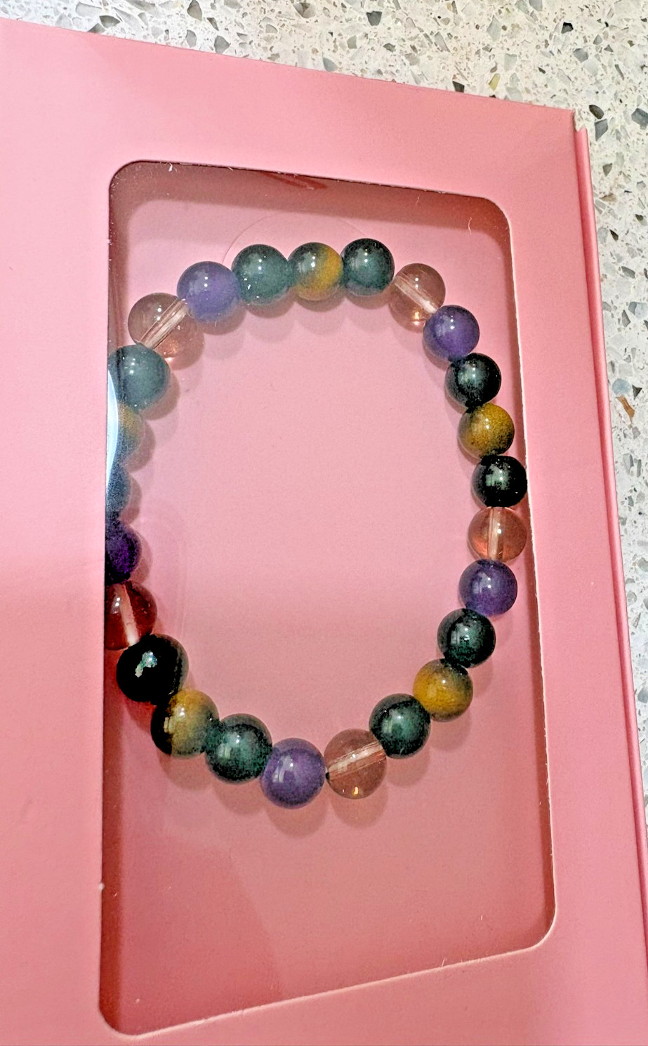 Crystal Ladies Beaded Stretch Bracelet – Amethyst, Tiger Eye & Onyx, Protection