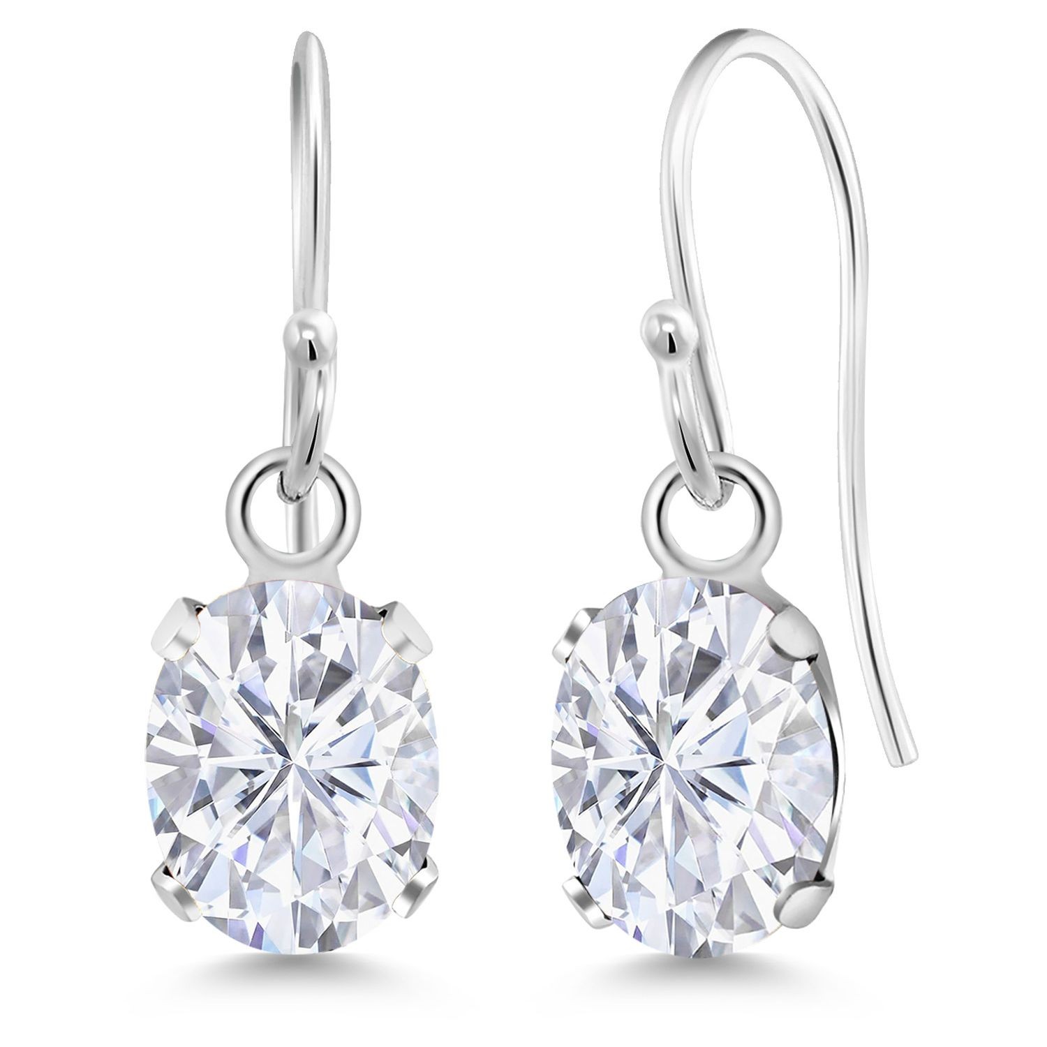 925 Sterling Silver Zirconia French Wire Dangle Hook Earrings For Women (3.00