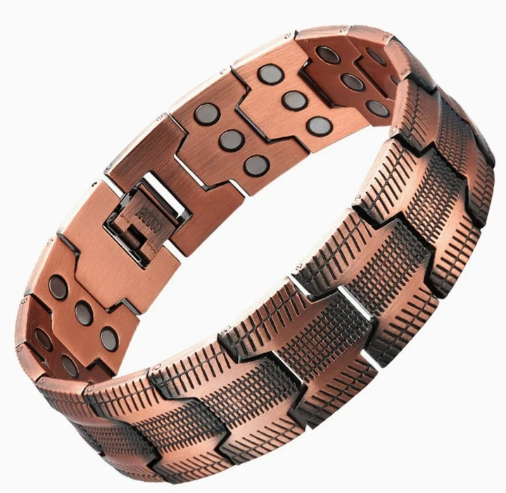 Vintage Copper Magnetic Bracelet Men Adjustable Energy Therapy Wristband