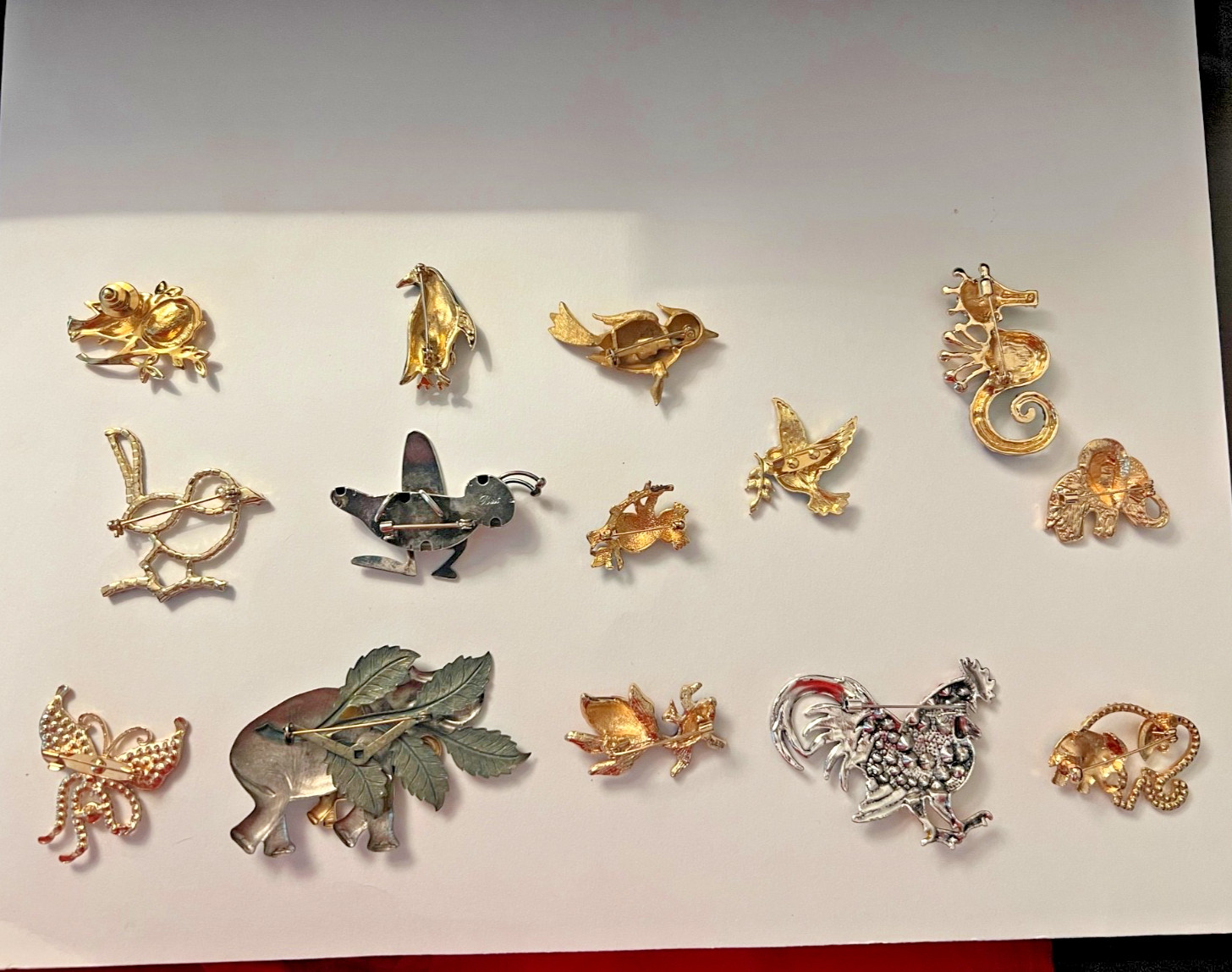Lot of 14 Various Costume Brooches All Animals and Bugs.