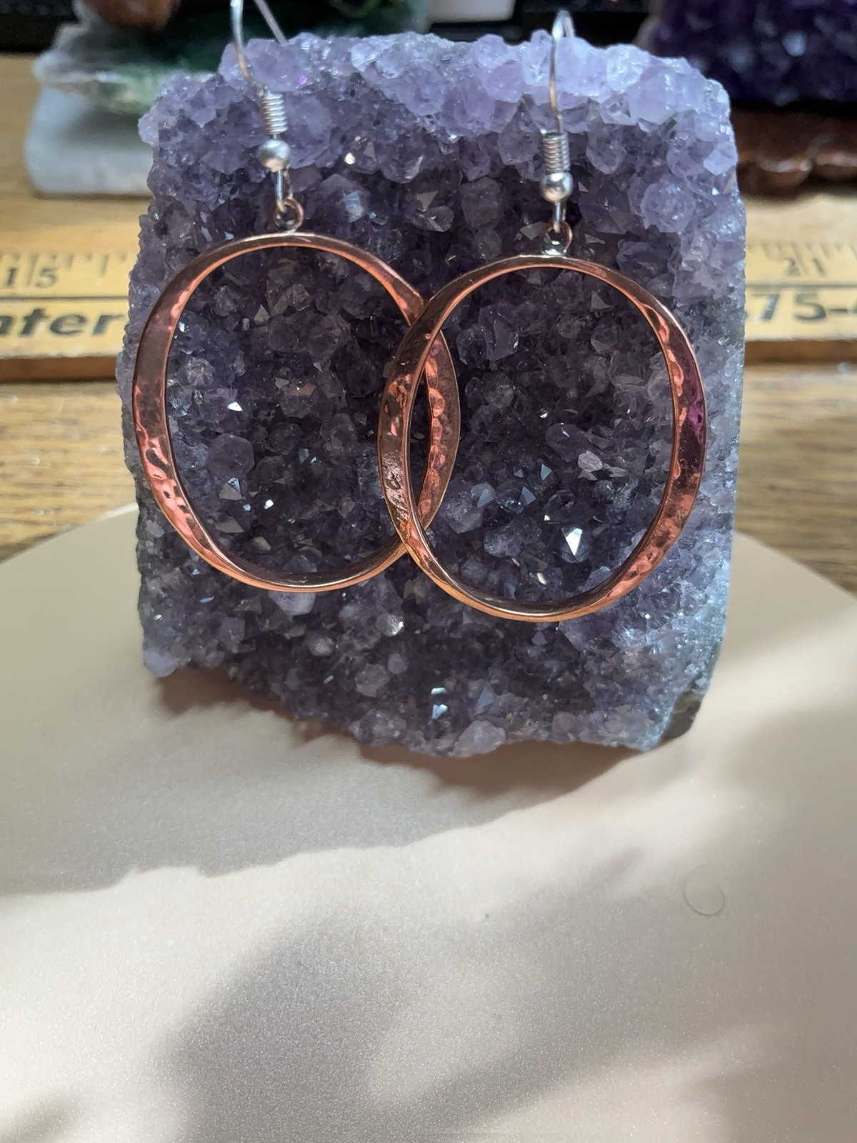 Solid Copper Hoop Earrings CE897 – 1 3/4 Inches Long X 1 1/4 Inches Wide.