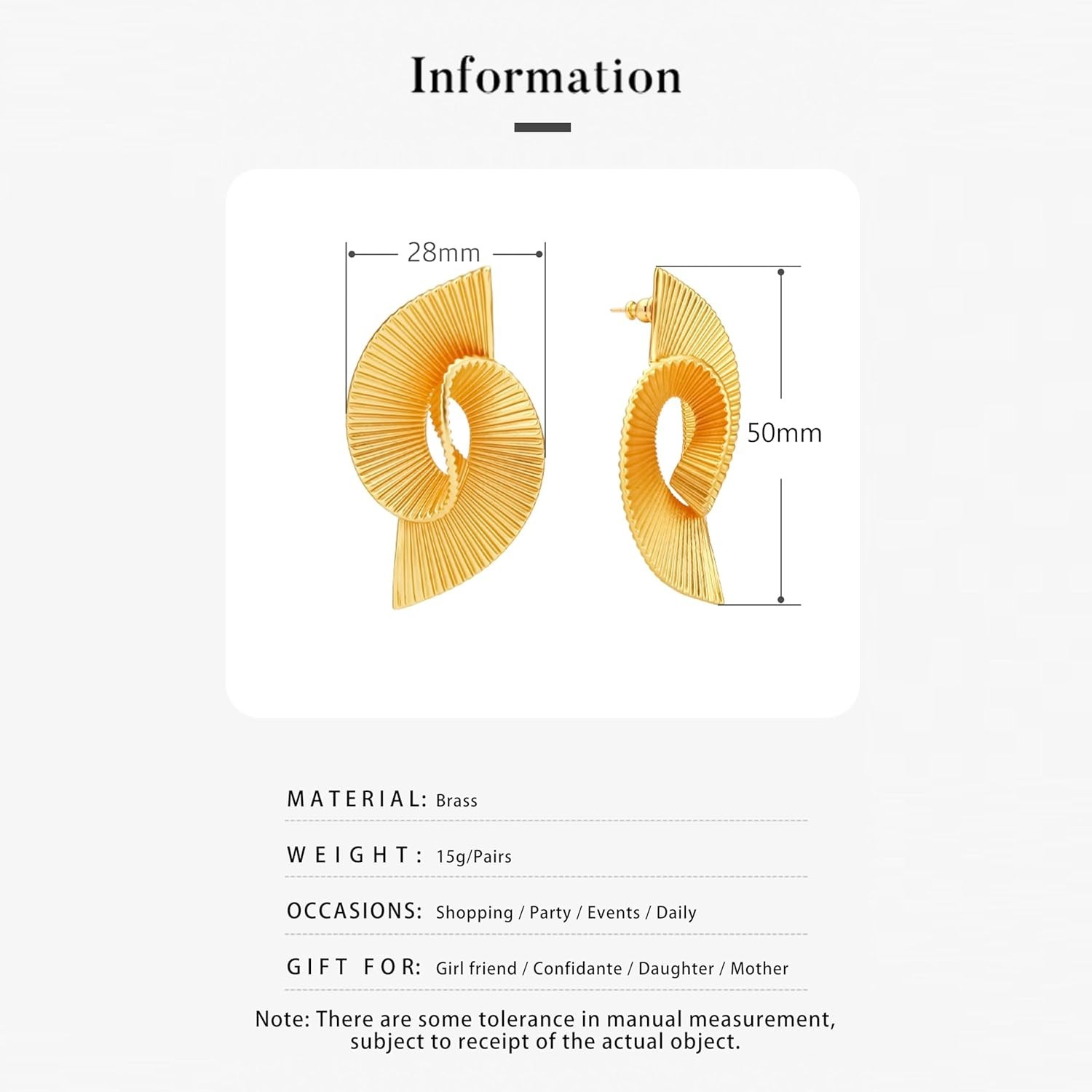 Exaggerated 18K Gold Dangle Earrings for Women – Ideal Gift for Any Occasion