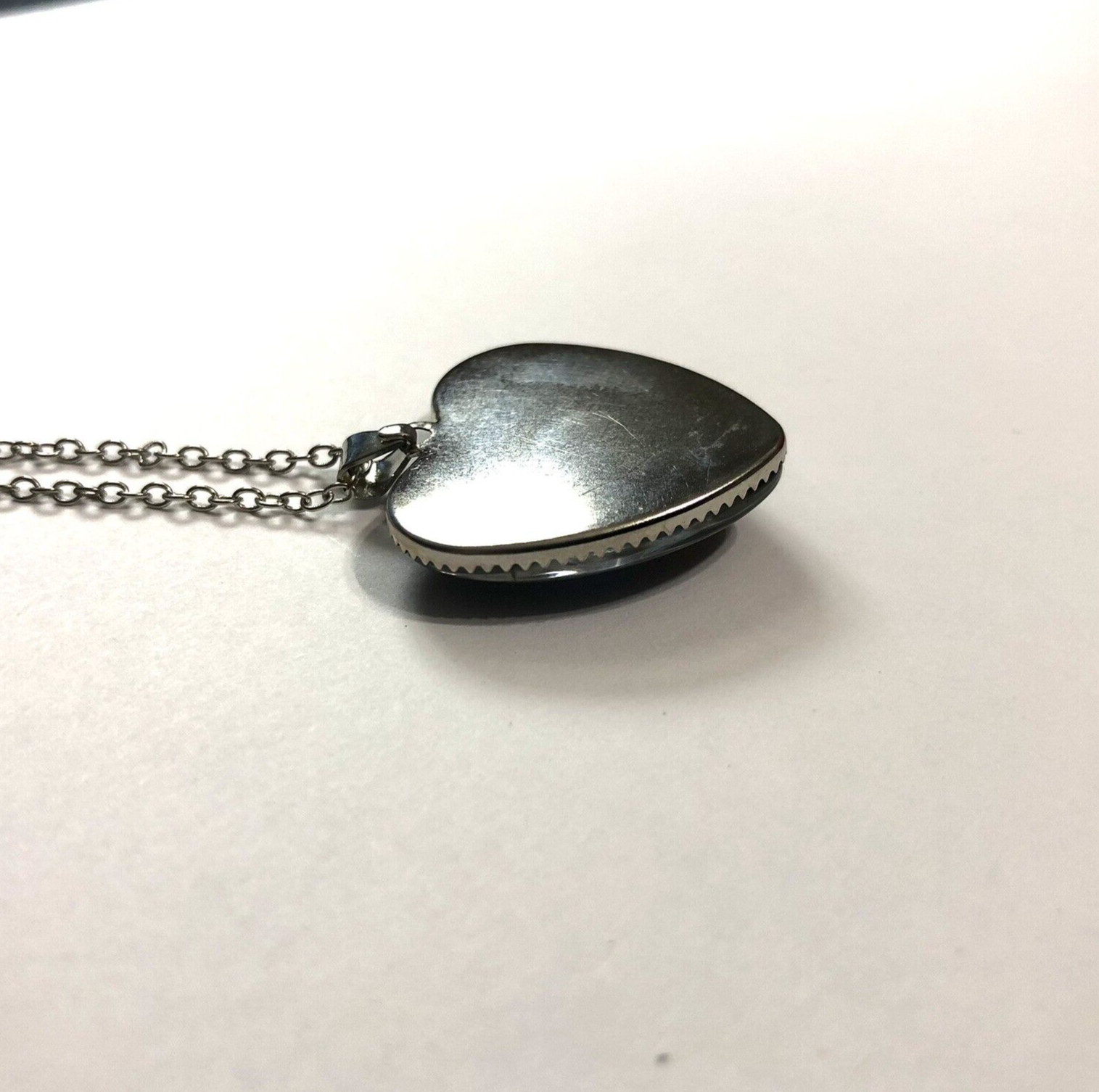 Exquisite Vintage Blue Rose Printed HeartPendant Necklace