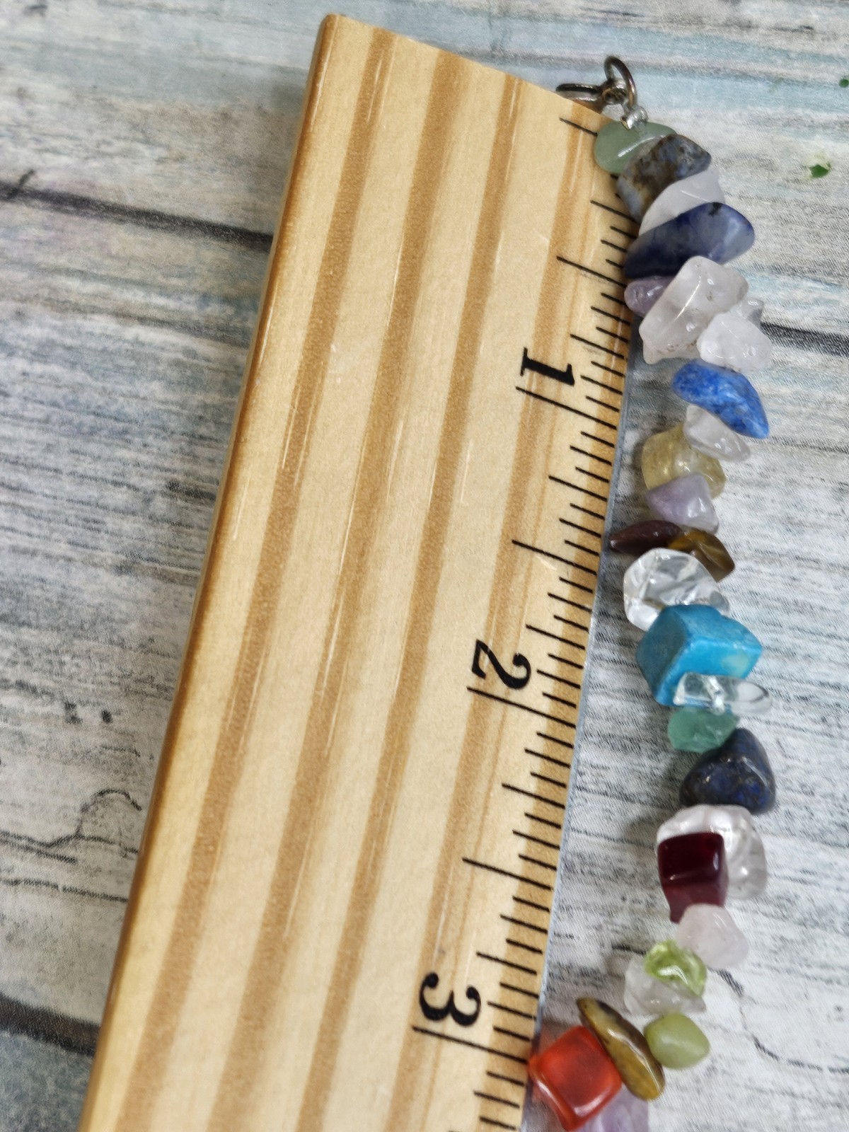 Semi-precious Stone Chips Necklace 16″ Colorful Natural