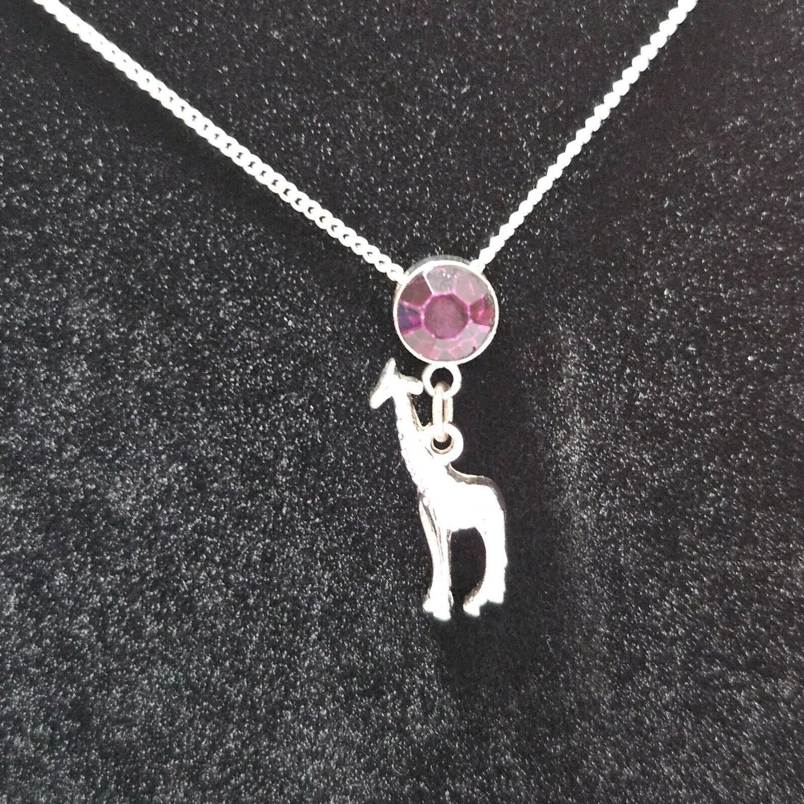 Adult Jewels silver tone giraffe pendant necklace 17-19″