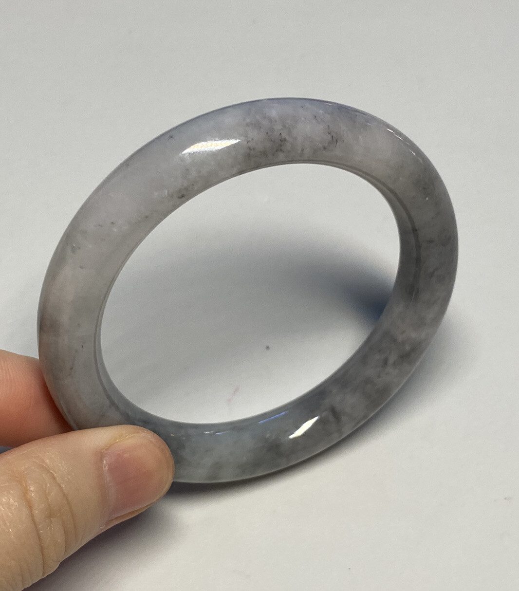 Jade Bangle 54.7mm 100% Natural Grade A Burmese Faint Pink Jadeite Multi-color