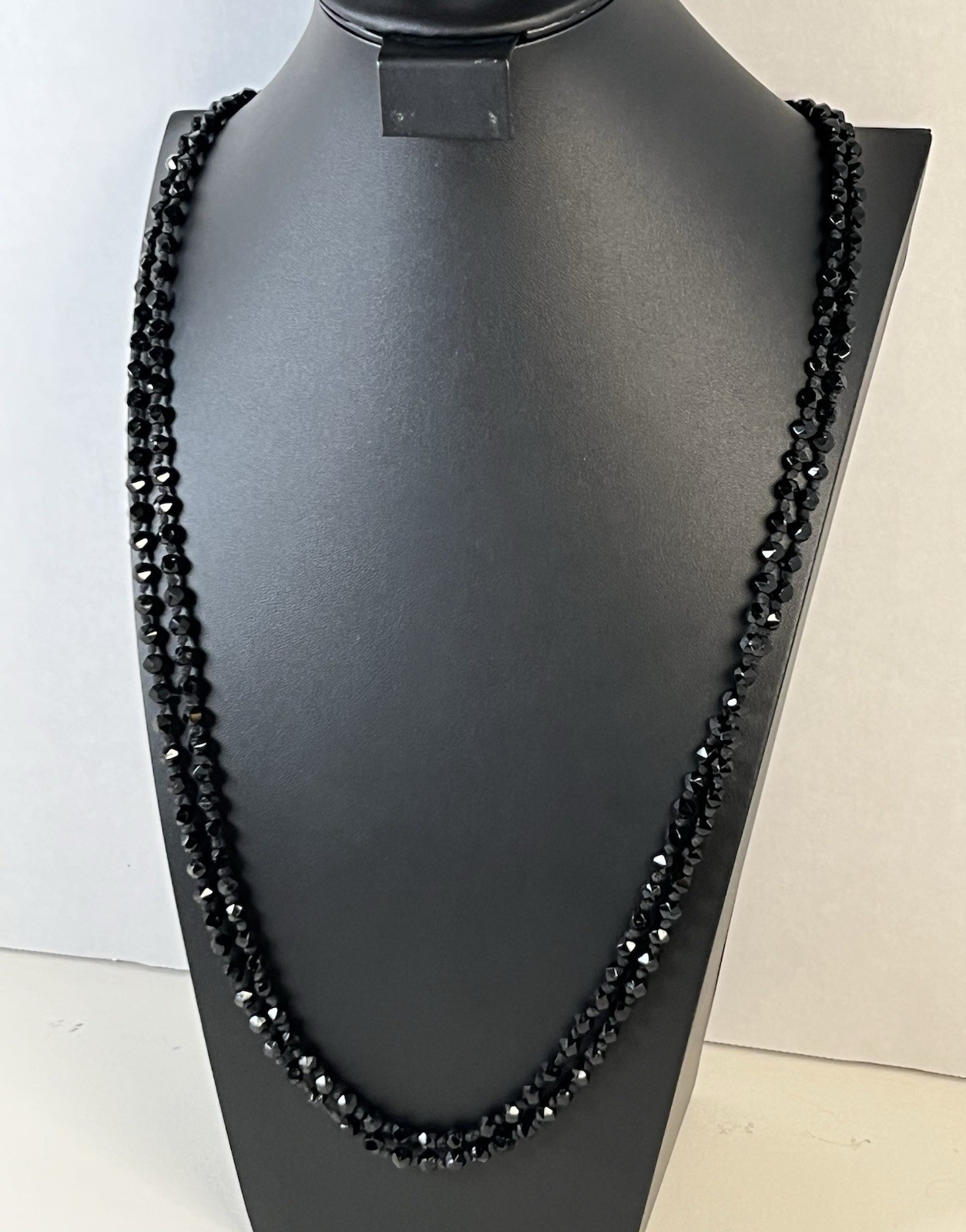 Vintage White Glass Necklace & Earring Set w/ Bonus Black Glass Necklace