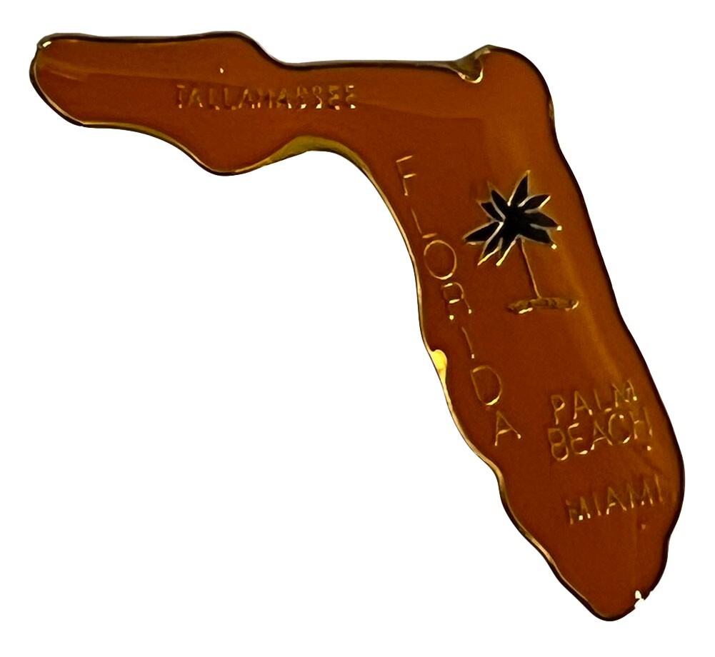 Wholesale Lot of 2 Florida Enamel State Map Hat Cap Lapel Pin (ACE – 610)
