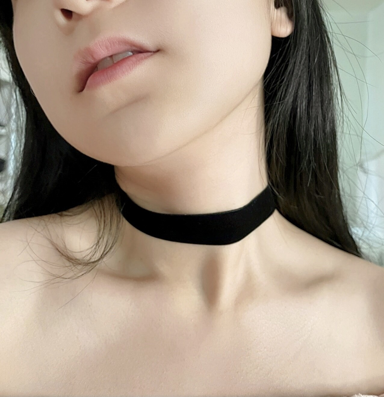 Black Red White Velvet Pink Grey Choker Ribbon Necklace Gothic Retro Fishnet
