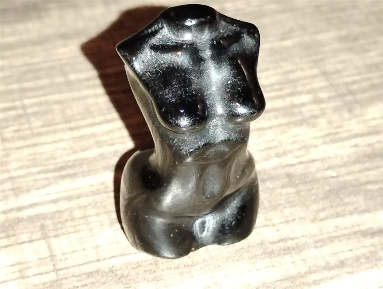 Black Obsidian Female Torso Stone 1.5″ (Inches) Tall 18.3 g Carved Model Woman