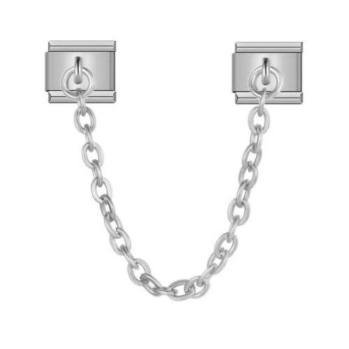 9mm Italian Charm Double Link Chain Connector -Stainless Steel In Silver