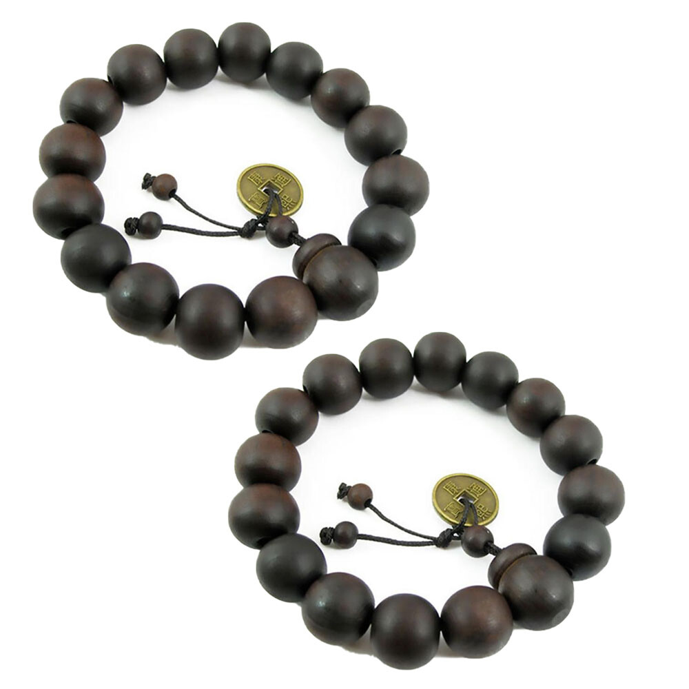 4PCS 12MM Wooden Men’s Buddha Buddhist Prayer Beads Tibet For Mala Bracelet NEW