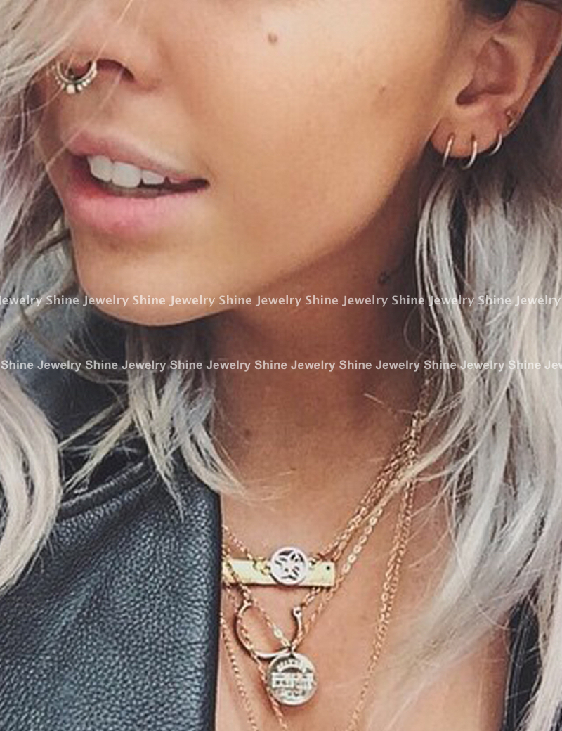Titanium Seamless Segment Hinged Hoop Clicker Septum Lip Ear Nose Ring Piercing