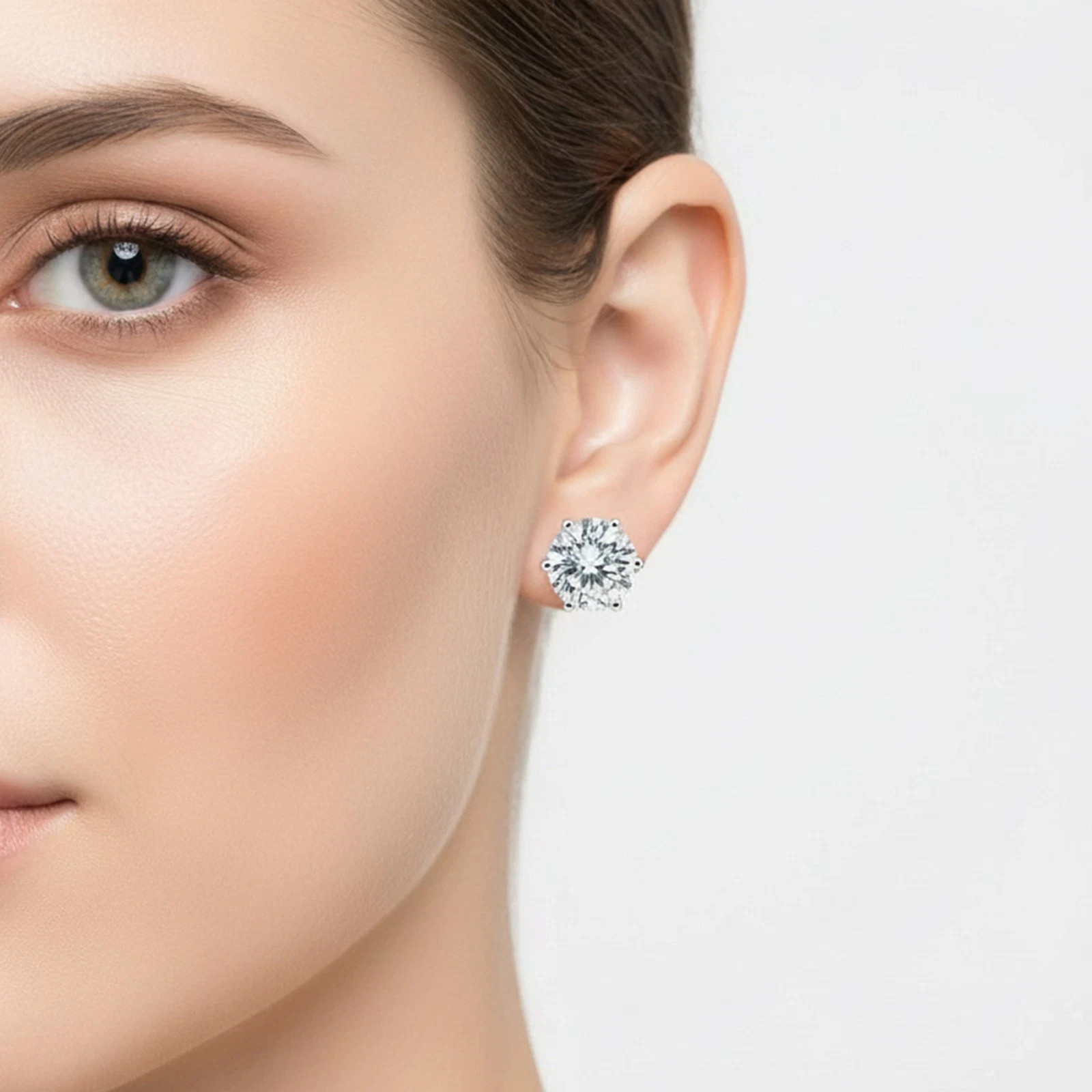 6 Ct Lab grown Diamond Round Earrings Studs Valentine’s Day Gift For Women