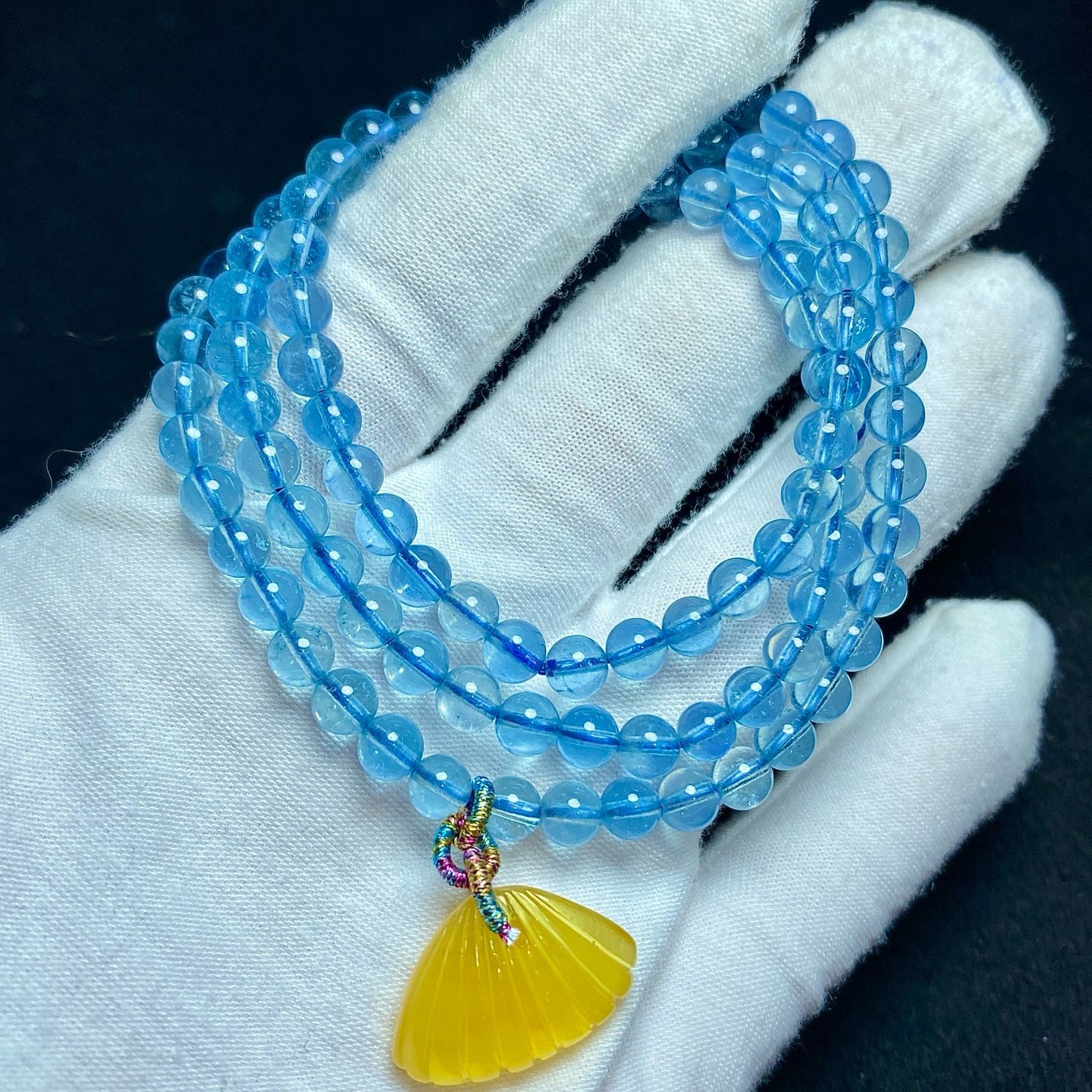 5.8mm Natural Aquamarine Gemstone Crystal Beads Bracelet AAA