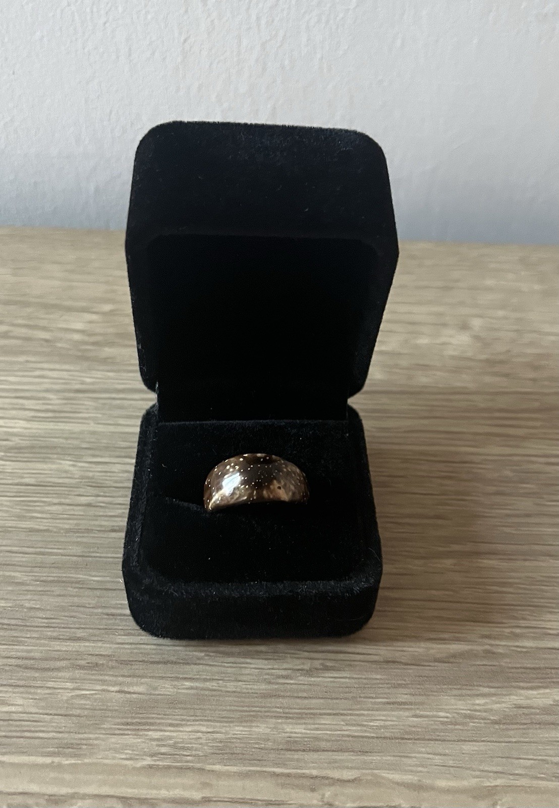 Handmade Style Dark Wood Band Ring – Unisex, UK Ring Size Q, See Description