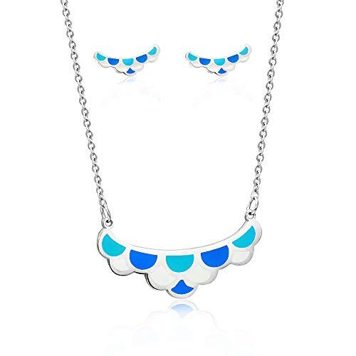 BeadsCorner Stainless Steel Necklace Earrings Set for Women Girls Allergy Free