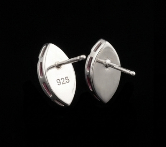 2ct Marquise Cut Simulated Pink Sapphire Tiny Stud Earrings14K White Gold Plated