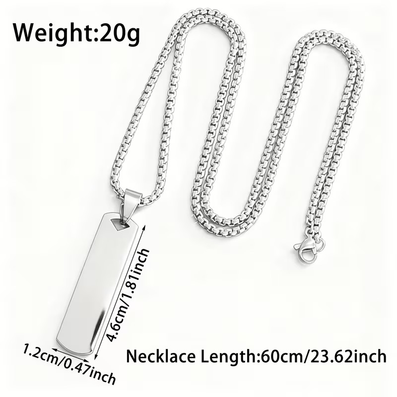 Mens Stainless Steel Chastity Locked Fetish BDSM Kink Themed 60 cm Necklace