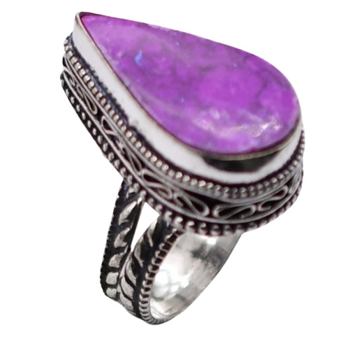 Sugilite Natural Gemstone Antique Silver Plated Ring US Size-7.75 A 463