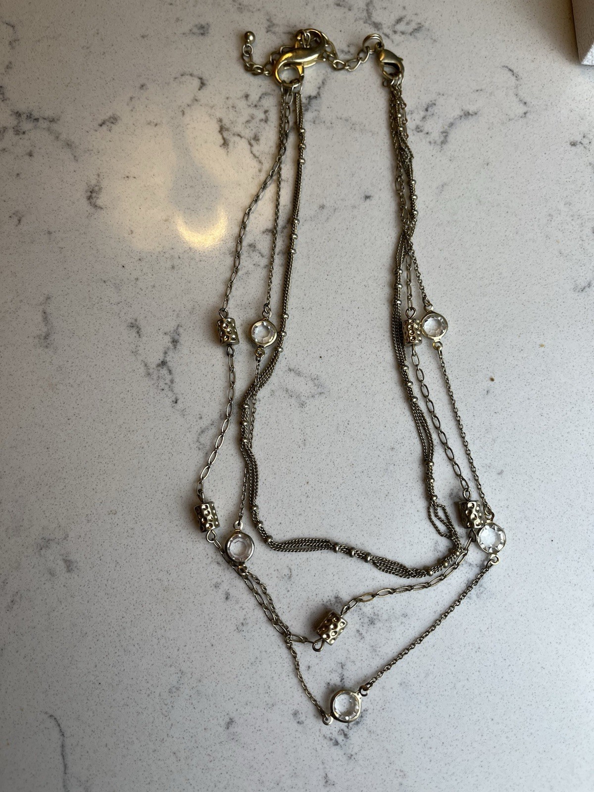 Beautiful Lia Sophia “GOLD COAST” Set of 3 Detachable Necklaces, Crystals