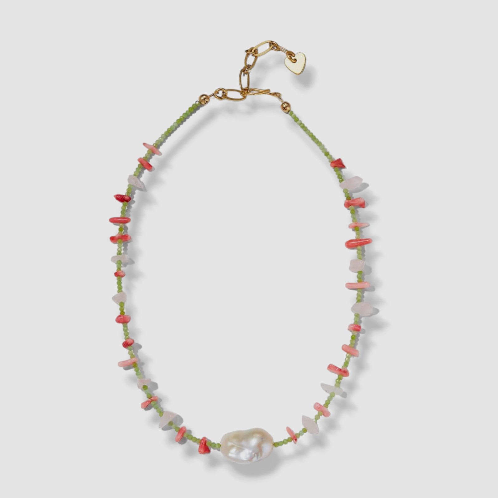 $204 Brinker & Eliza Women’s Pink Green 24k Gold Plated Rising Sun Necklace